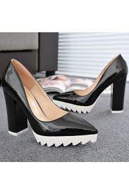 Women's Shoes Chunky Heel Heels/Pointed Toe/Closed Toe Pumps/Heels Dress/Casual Black/Red/White/Silver/Gray