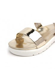 Women's Shoes Patent Leather Flat Heel Slide / Comfort Sandals Dress / Casual Silver / Gold