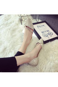 Women's Shoes Bling Flat Heel Ballerina / Pointed Toe Flats Office & Career / Party & Evening / Dress Silver / Gold