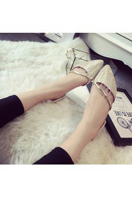 Women's Shoes Bling Flat Heel Ballerina / Pointed Toe Flats Office & Career / Party & Evening / Dress Silver / Gold