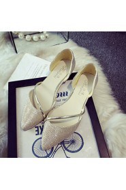 Women's Shoes Bling Flat Heel Ballerina / Pointed Toe Flats Office & Career / Party & Evening / Dress Silver / Gold