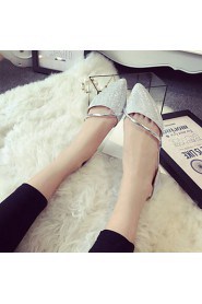 Women's Shoes Bling Flat Heel Ballerina / Pointed Toe Flats Office & Career / Party & Evening / Dress Silver / Gold