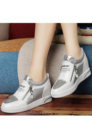 Women's Shoes Synthetic Wedge Heel Wedges / Creepers / Comfort Heels Office & Career / Dress / Casual Black / White