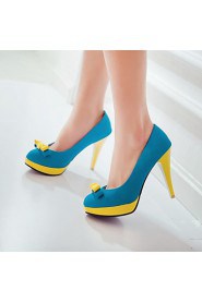 Women's Shoes Round Toe Stiletto Heel Pumps Shoes with Bowknot More Colors available