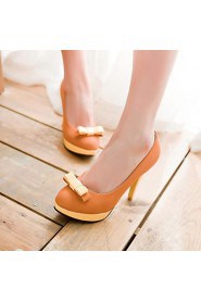 Women's Shoes Round Toe Stiletto Heel Pumps Shoes with Bowknot More Colors available