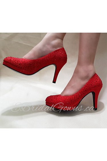 Women's Shoes Leatherette Stiletto Heel Heels Heels Wedding / Casual / Party & Evening Red / Silver / Gold