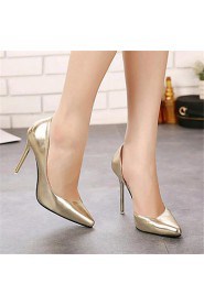 Women's Shoes Leatherette Stiletto Heel Heels Heels Wedding / Party & Evening Silver / Gold