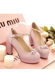 Women's Shoes Tulle/ Chunky Heel Heels/Closed Toe Pumps/Heels Office & Career/Dress/Casual Pink/Purple/White