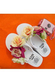 Women's Shoes Fabric Platform Flip Flops Slippers Outdoor / Dress / Casual Black / Pink / White