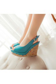 Women's Shoes Heel Wedges / Heels / Peep Toe / Platform Sandals Outdoor / Dress / Casual Blue / Pink / White