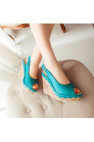 Women's Shoes Heel Wedges / Heels / Peep Toe / Platform Sandals Outdoor / Dress / Casual Blue / Pink / White