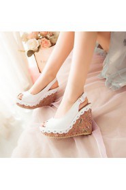 Women's Shoes Heel Wedges / Heels / Peep Toe / Platform Sandals Outdoor / Dress / Casual Blue / Pink / White