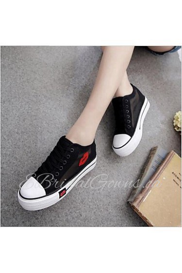 Women's Shoes Lip Canvas / Tulle Platform / Comfort / Round Toe Fashion Sneakers Outdoor / Athletic / Casual