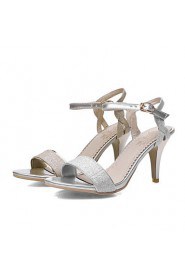 Women's Shoes Kitten Heel D'Orsay & Two-Piece/Open Toe Sandals Office & Career/Dress Silver/Gold