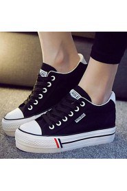 Women's Shoes Canvas Increased Within Flange Leisure Platform Comfort / Round Toe Fashion Sneakers Outdoor / Athletic