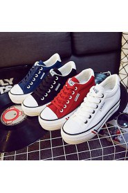 Women's Shoes Canvas Increased Within Flange Leisure Platform Comfort / Round Toe Fashion Sneakers Outdoor / Athletic