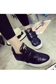 Women's Shoes Leatherette Flat Heel Comfort Fashion Sneakers Outdoor / Casual Black / Silver