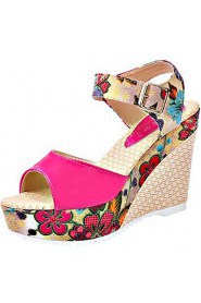 Women's Shoes Wedge Heel Open Toe Sandals Dress Blue/Pink/White/Beige