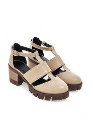 Women's Shoes Chunky Heel Heels / Platform Heels Casual Black / Brown / Gray / Almond