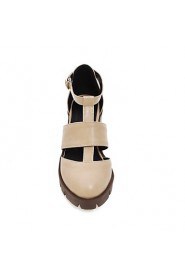 Women's Shoes Chunky Heel Heels / Platform Heels Casual Black / Brown / Gray / Almond