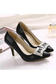 Women's Shoes Leatherette Stiletto Heel Heels Heels Wedding / Party & Evening Black / Silver / Gold