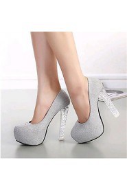 Women's Shoes Leatherette Stiletto Heel Heels Heels Wedding / Party & Evening Pink / Silver