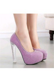 Women's Shoes Leatherette Stiletto Heel Heels Heels Wedding / Party & Evening Pink / Silver