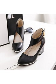 Women's Shoes Leatherette Chunky Heel Heels Heels Party & Evening / Dress / Casual Black / Red / White