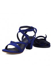 Women's Shoes Chunky Heel Gladiator / Open Toe Sandals Party & Evening / Dress / Casual Black / Blue / Brown