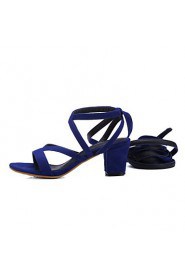 Women's Shoes Chunky Heel Gladiator / Open Toe Sandals Party & Evening / Dress / Casual Black / Blue / Brown