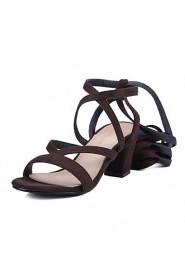 Women's Shoes Chunky Heel Gladiator / Open Toe Sandals Party & Evening / Dress / Casual Black / Blue / Brown