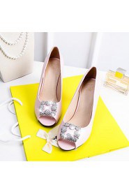 Women's Shoes Chunky Heel Peep Toe / Open Toe Sandals Party & Evening / Dress / Casual Blue / Pink / White