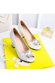 Women's Shoes Chunky Heel Peep Toe / Open Toe Sandals Party & Evening / Dress / Casual Blue / Pink / White