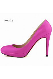 Women's Shoes Leatherette Stiletto Heel Heels / Platform / Round Toe Heels Party & Evening / Blue / Yellow / Green