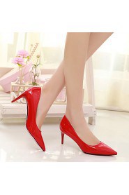 Women's Shoes Stiletto Heel Heels / Pointed Toe / Closed Toe Heels Dress Black / Pink / Red / White / Silver