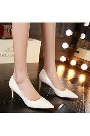 Women's Shoes Stiletto Heel Heels / Pointed Toe / Closed Toe Heels Dress Black / Pink / Red / White / Silver