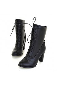 Women's Shoes Round Toe Chunky Heel Ankle Boots wiht Lace-up More Colors available