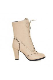 Women's Shoes Round Toe Chunky Heel Ankle Boots wiht Lace-up More Colors available