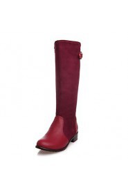 Flocking Women's Chunky Heel Knee High Boots(More Colors)