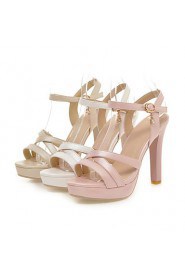 Women's Shoes Stiletto Heels/Platform/Open Toe Sandals Party & Evening/Dress Pink/White/Almond