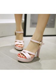 Women's Shoes Stiletto Heels/Platform/Open Toe Sandals Party & Evening/Dress Pink/White/Almond