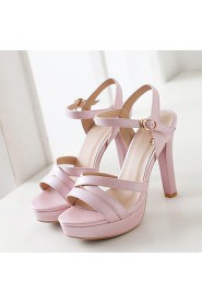 Women's Shoes Stiletto Heels/Platform/Open Toe Sandals Party & Evening/Dress Pink/White/Almond