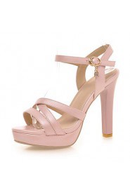 Women's Shoes Stiletto Heels/Platform/Open Toe Sandals Party & Evening/Dress Pink/White/Almond