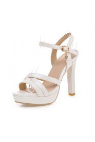 Women's Shoes Stiletto Heels/Platform/Open Toe Sandals Party & Evening/Dress Pink/White/Almond