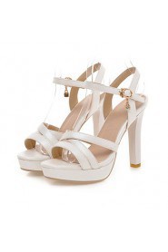 Women's Shoes Stiletto Heels/Platform/Open Toe Sandals Party & Evening/Dress Pink/White/Almond