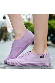 Women's Shoes Pigskin Flat Heel Comfort Loafers Outdoor / Dress / Casual Black / Pink / Purple / White