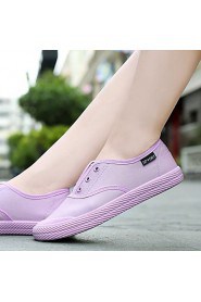 Women's Shoes Pigskin Flat Heel Comfort Loafers Outdoor / Dress / Casual Black / Pink / Purple / White