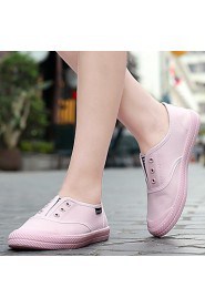 Women's Shoes Pigskin Flat Heel Comfort Loafers Outdoor / Dress / Casual Black / Pink / Purple / White