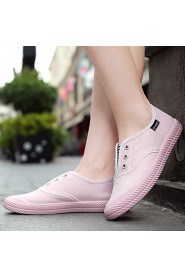 Women's Shoes Pigskin Flat Heel Comfort Loafers Outdoor / Dress / Casual Black / Pink / Purple / White