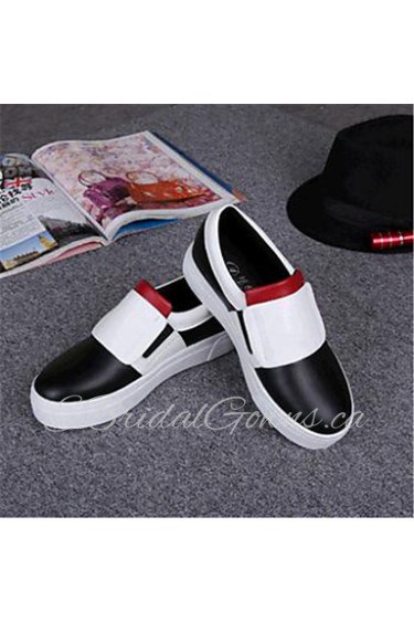 Women's Shoes Leatherette Platform Comfort Loafers Outdoor / Casual Black / White / Gray